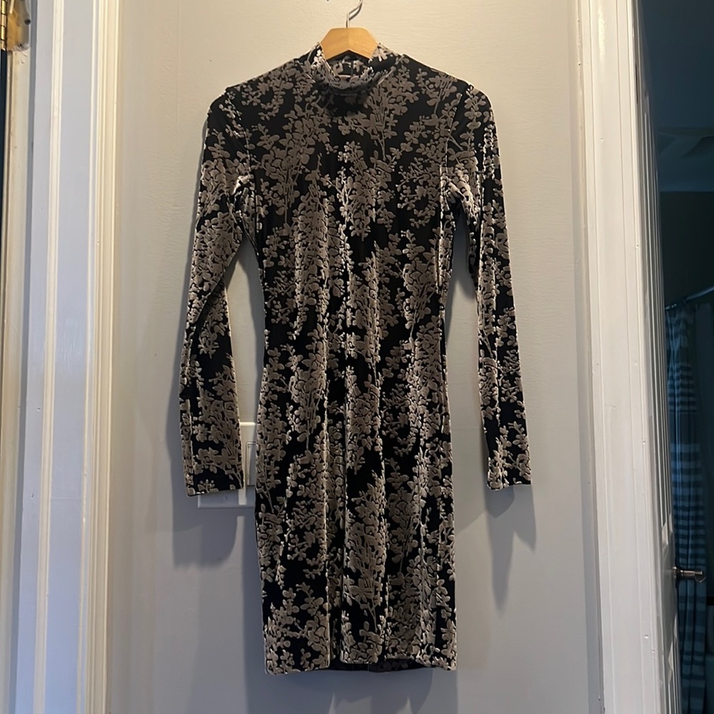 Bodycon silver and black dress
